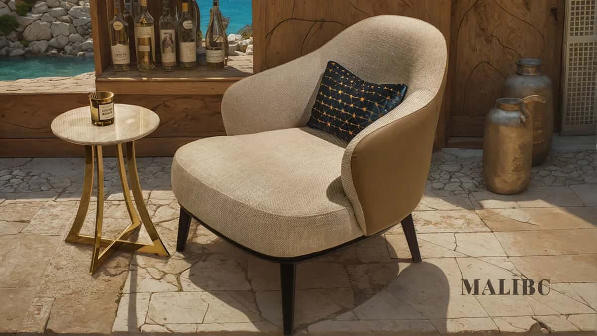 Malibu Armchair armchair seen from another angle, handcrafted by Archidecors, Modoko Istanbul