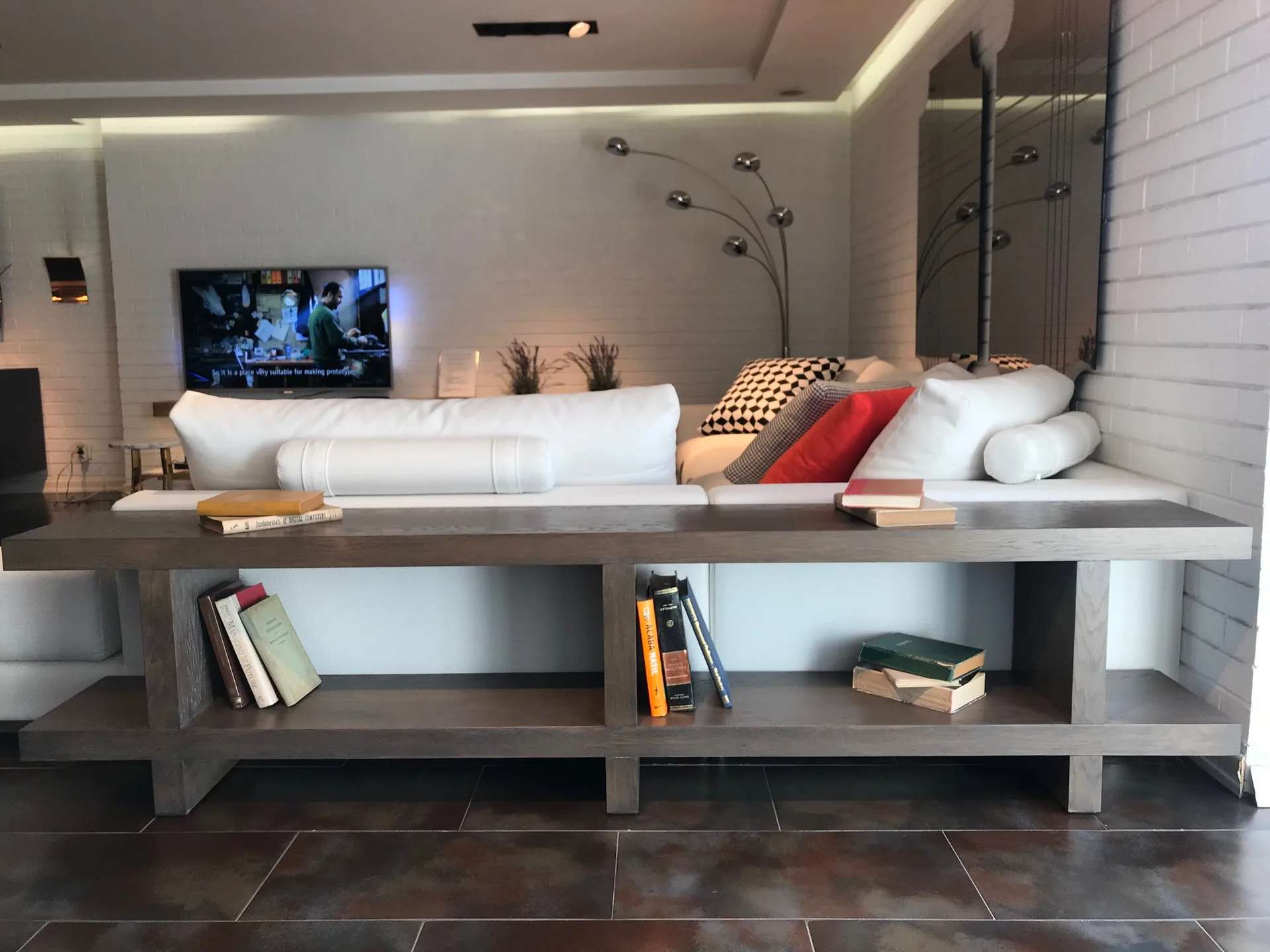 Another view of the Line Sofa Back Bookcase sofa, made to order by Archidecors, Modoko Istanbul