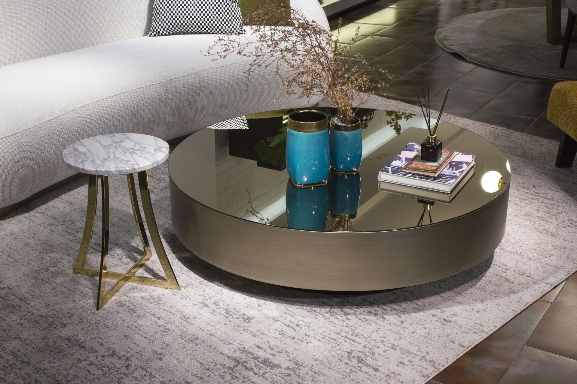 Another view of the Rings Round Coffee Table coffee table, made to order by Archidecors