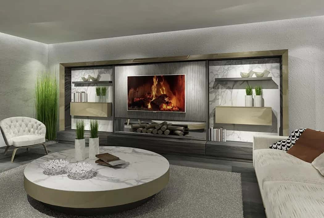 Diamond TV Unit TV unit seen from another angle, handcrafted by Archidecors, Modoko Istanbul