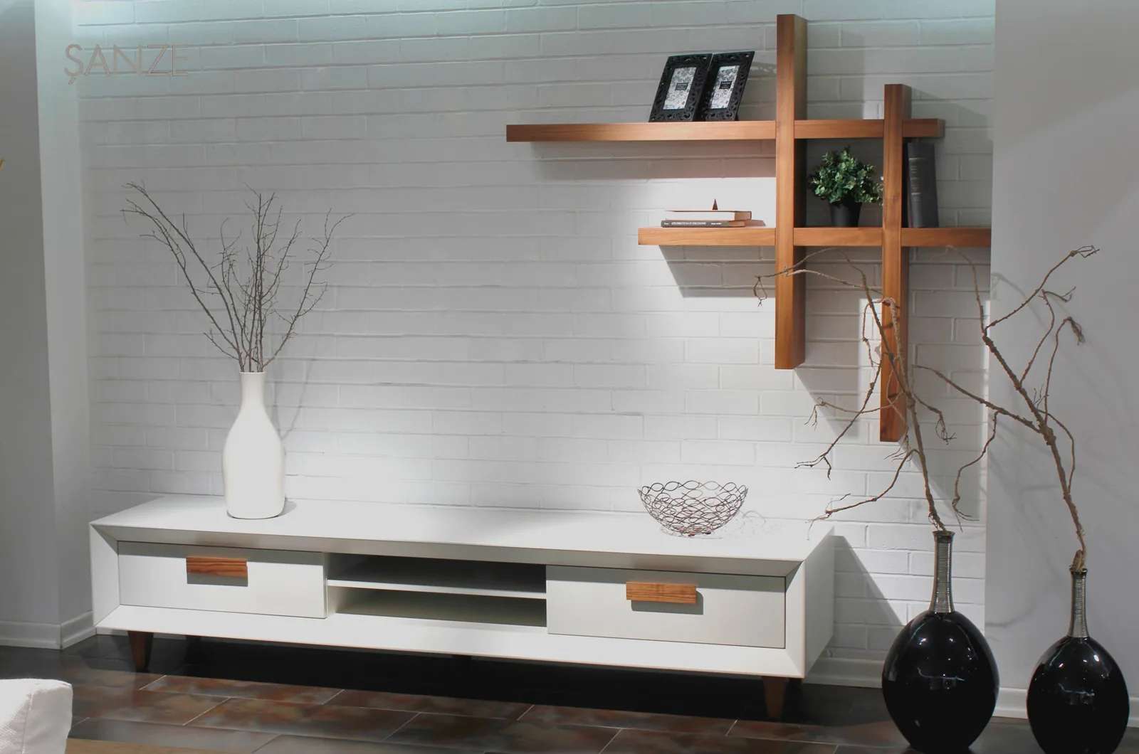 Another view of the Gold TV Unit TV unit, made to order by Archidecors, Modoko Istanbul