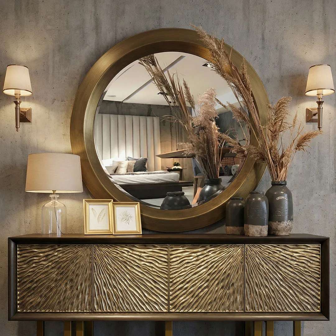 Tombo Ayna duvar aynası modelinin farklı açıdan görünümü, Archidecors el işçiliği