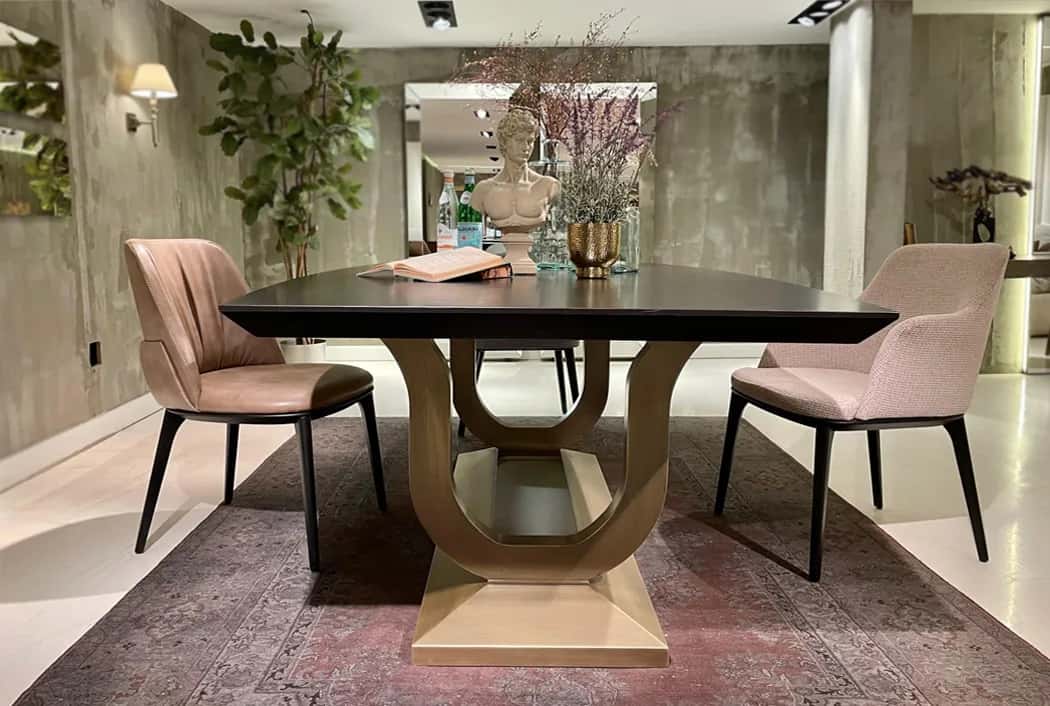 Another view of the Dorian Table dining table, made to order by Archidecors, Modoko Istanbul