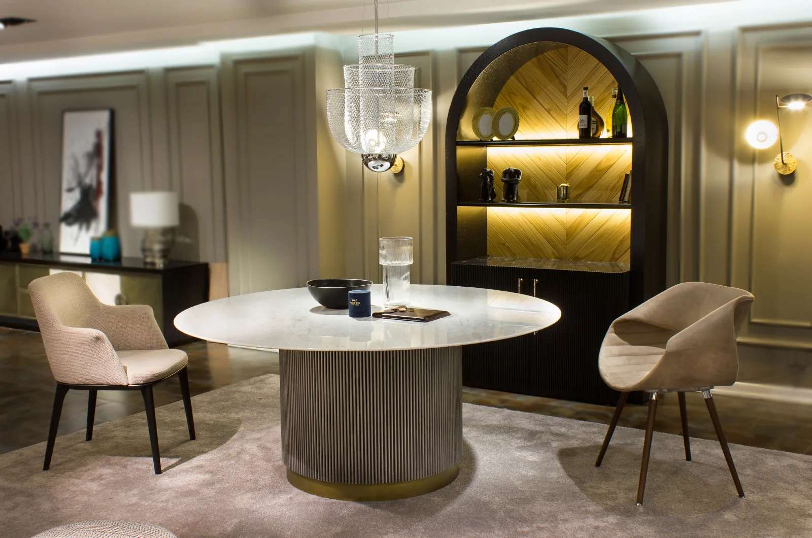 Rome Yemek Masası modelinin bir başka görünümü, özel üretim yemek masası, Archidecors