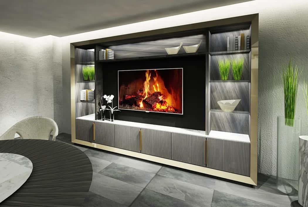 Diamond TV Ünitesi 2 TV ünitesi modelinin farklı açıdan görünümü, Archidecors el işçiliği