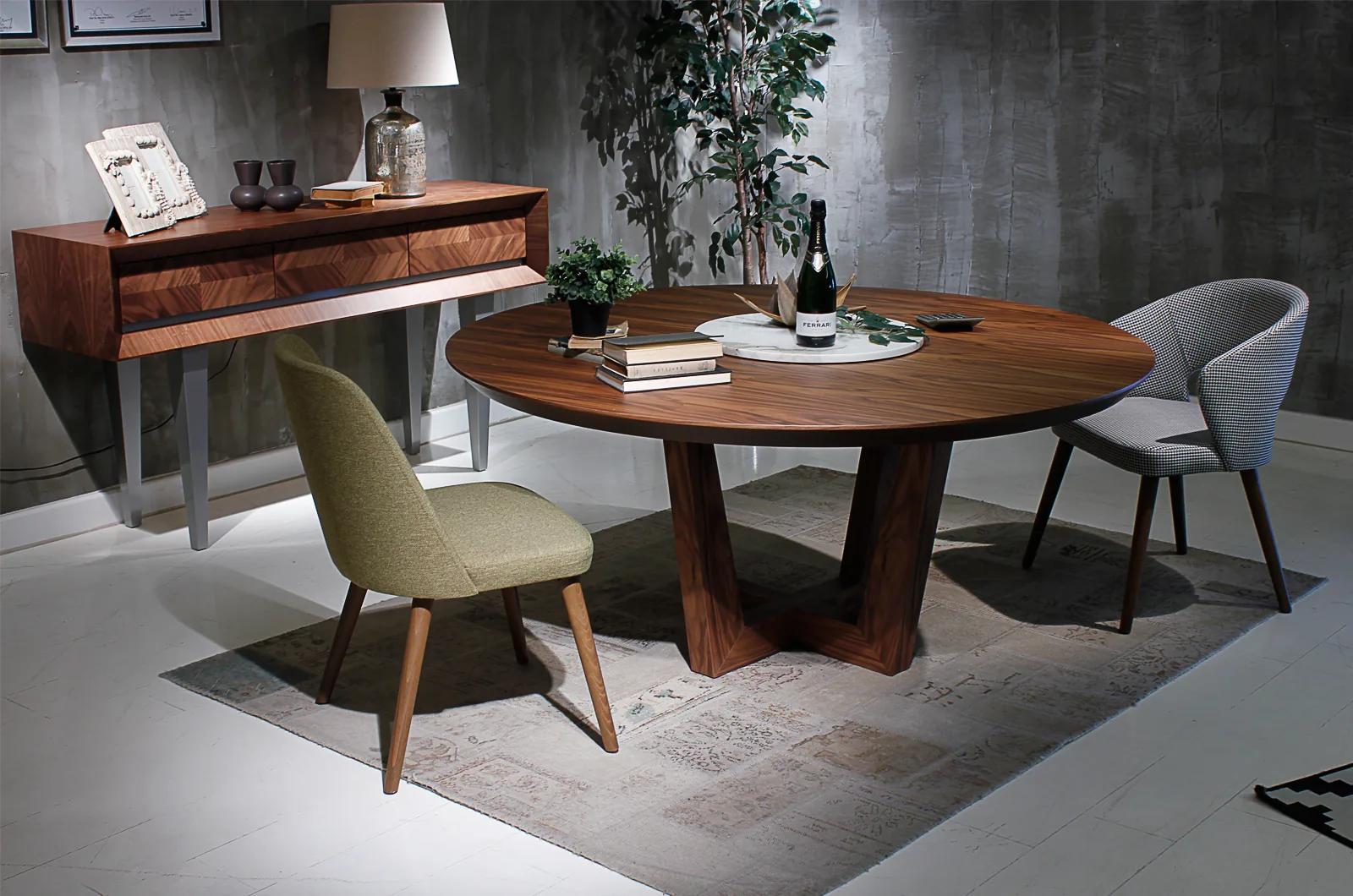 Feg Yuvarlak Ceviz Masa, yemek masaları | Archidecors