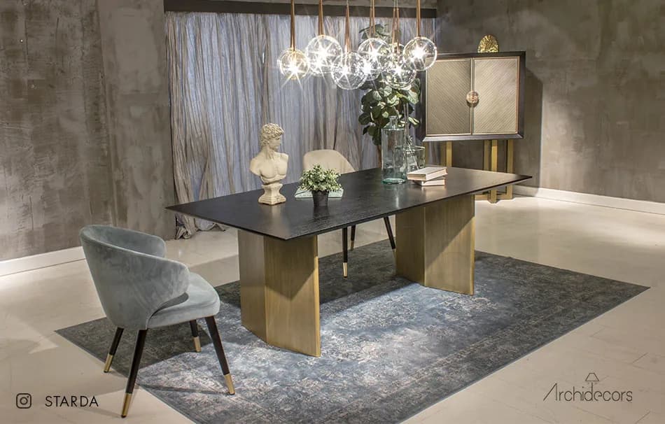 Starda Eskitme Pirinç Ayak Masa, yemek masaları | Archidecors