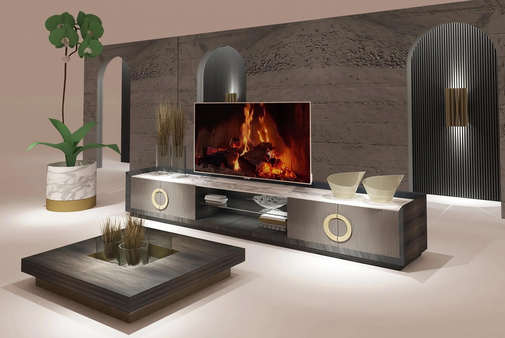 Point Marble TV Ünitesi, mermer, Archidecors özel üretim mobilya