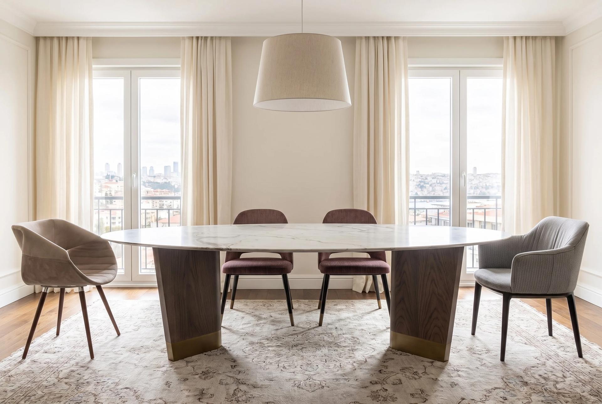 Vogue Elips Mermer Masa, Archidecors özel üretim mobilya