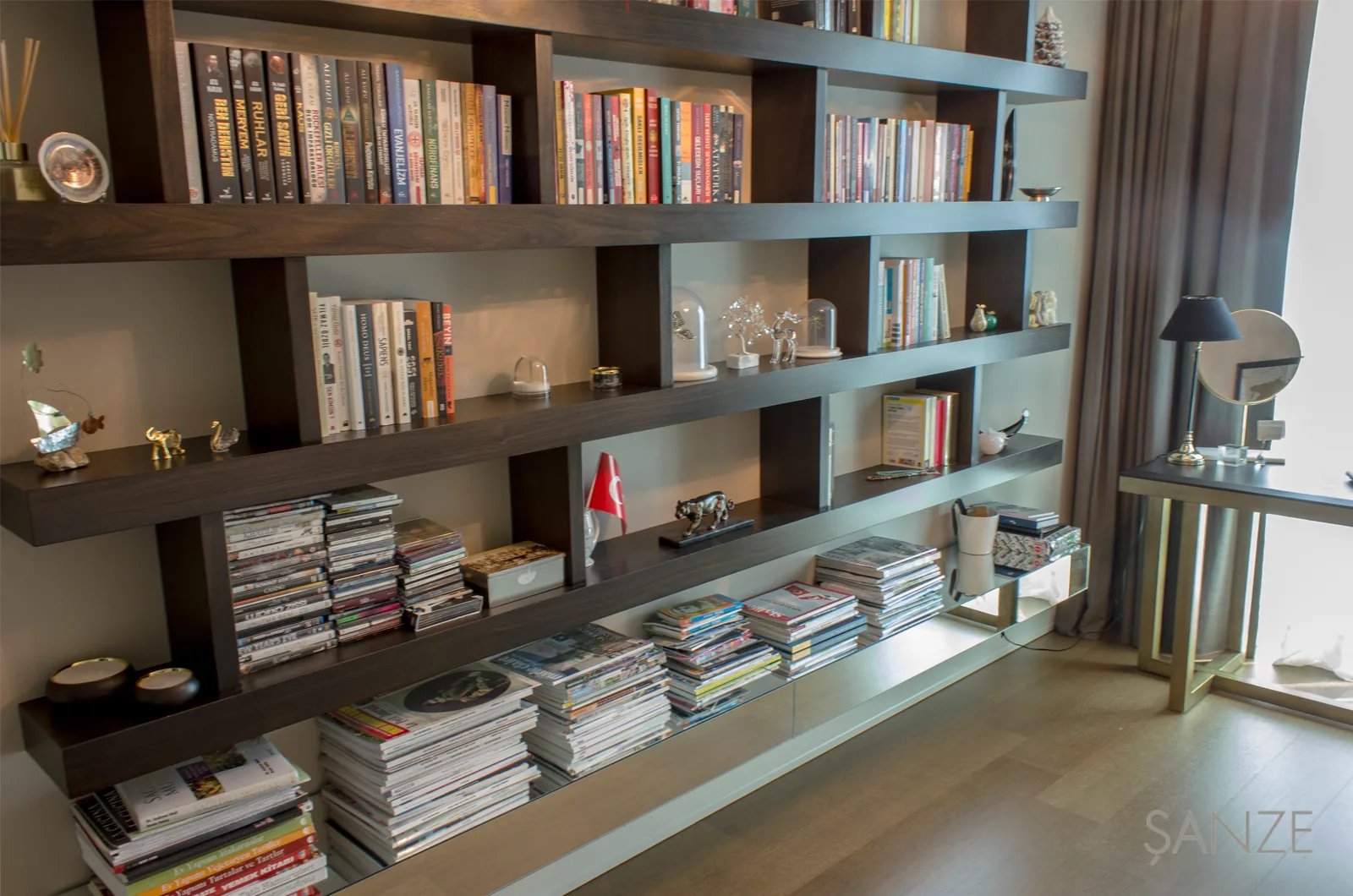Nef Bookcase bookcase seen from another angle, handcrafted by Archidecors, Modoko Istanbul