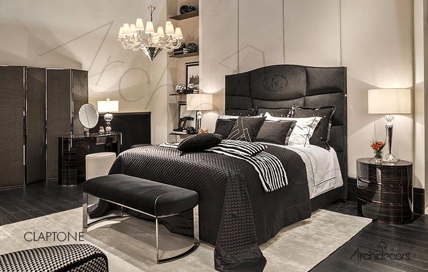 Art Deco Bedroom Set, general view of the custom bed by Archidecors, Modoko Istanbul