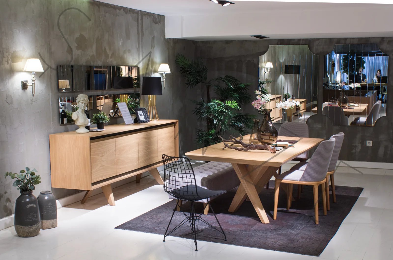 Walk Meşe Masa yemek masası modelinin farklı açıdan görünümü, Archidecors el işçiliği