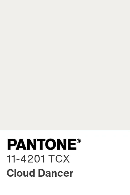 Pantone 11-4201 TCX Cloud Dancer color chip